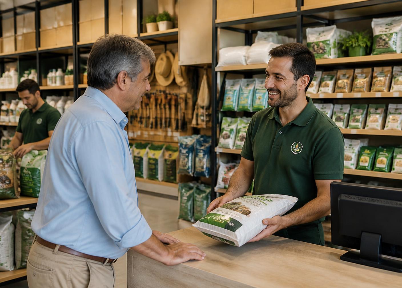 Interior da loja Agropec com atendimento ao cliente